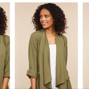 2-in-1 Button Closure Nursing Cardigan - Olive